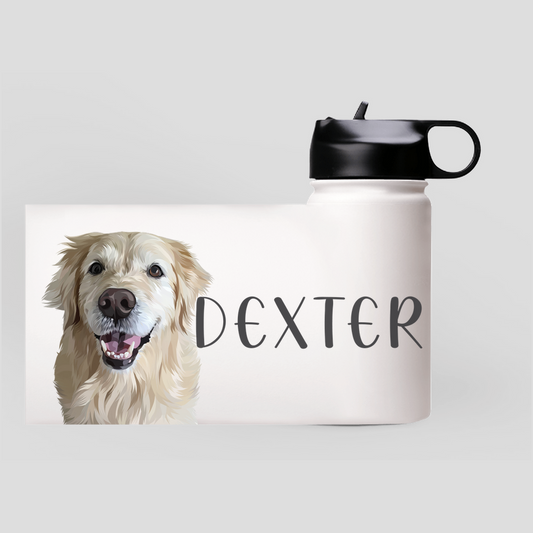 Custom Pet Face Premium Water Bottles - White