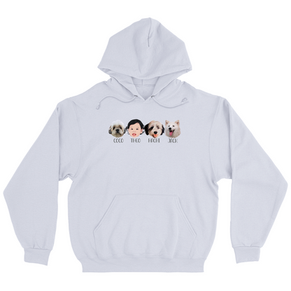 Minimalist Custom Pet and Me Face Hoodies (4 heads)