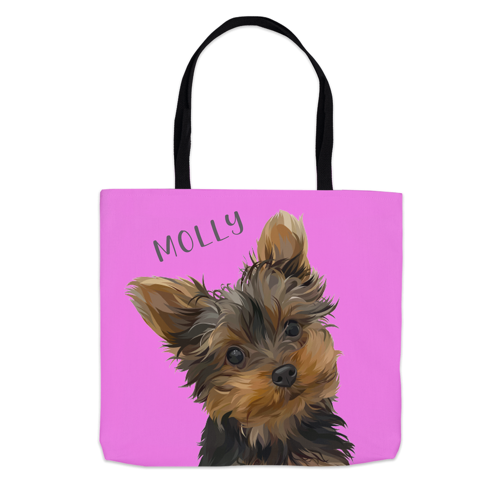 Custom Pet Face Tote Bag - Pink