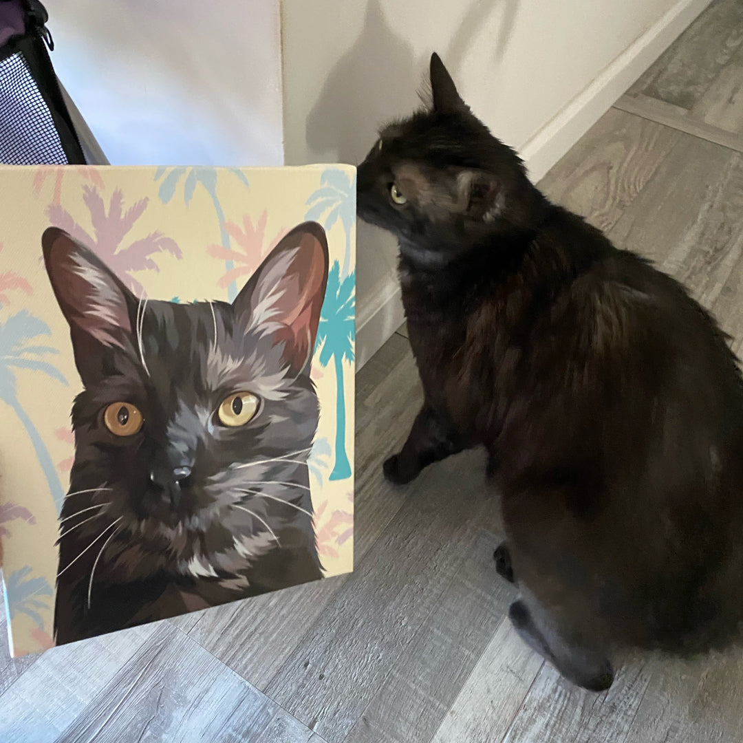 Custom Classy or Modern Canvas Portrait For Your Favorite Pet