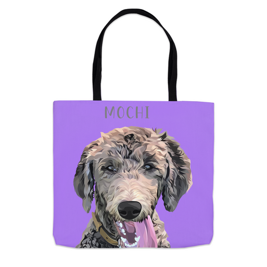 Custom Pet Face Tote Bag - Purple