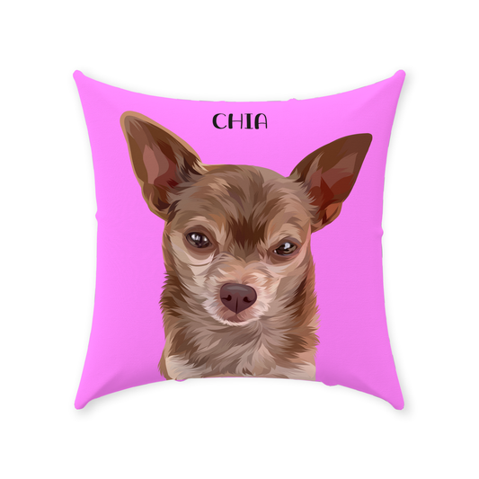 Custom Pet Face Pink Throw Pillows