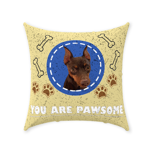 Custom Pet Face You Are Pawsome Throw Pillows